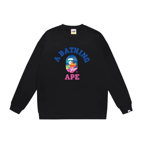 BAPE/A/Bathing Ape Letter Printed Sweatshirt Unisex Casual Round Neck Sweatshirt