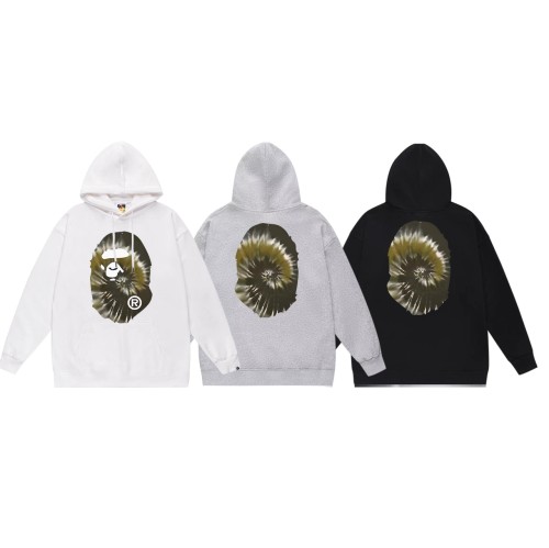 BAPE/A/Bathing Ape Tie Dyed Ape Head Printed Hoodie Unisex Casual Sweatshirt