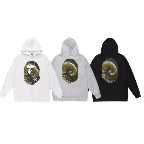 BAPE/A/Bathing Ape Tie Dyed Ape Head Printed Hoodie Unisex Casual Sweatshirt
