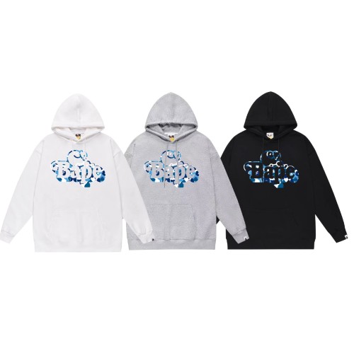 BAPE/A/Bathing Ape Camo Cartoon BABY MILO Printed Hoodie Unisex Casual Sweatshirt