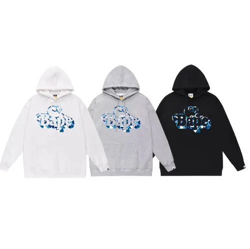 BAPE/A/Bathing Ape Camo Cartoon BABY MILO Printed Hoodie Unisex Casual Sweatshirt