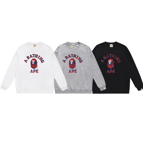 BAPE/A/Bathing Ape Letter Printed Sweatshirt Unisex Casual Round Neck Sweatshirt