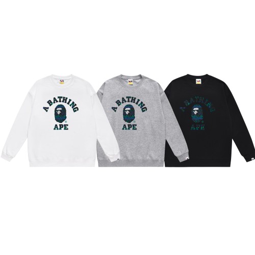 BAPE/A/Bathing Ape Letter Printed Sweatshirt Unisex Casual Round Neck Sweatshirt