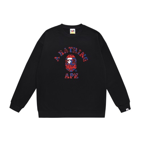 BAPE/A/Bathing Ape Letter Printed Sweatshirt Unisex Casual Round Neck Sweatshirt