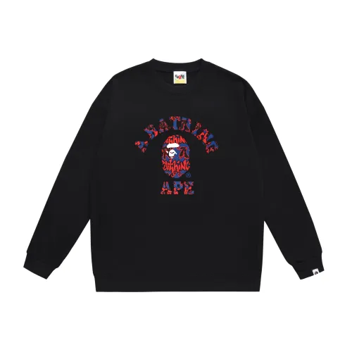 BAPE/A/Bathing Ape Letter Printed Sweatshirt Unisex Casual Round Neck Sweatshirt
