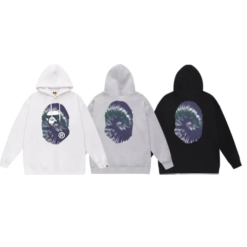 BAPE/A/Bathing Ape Tie Dyed Ape Head Printed Hoodie Unisex Casual Sweatshirt