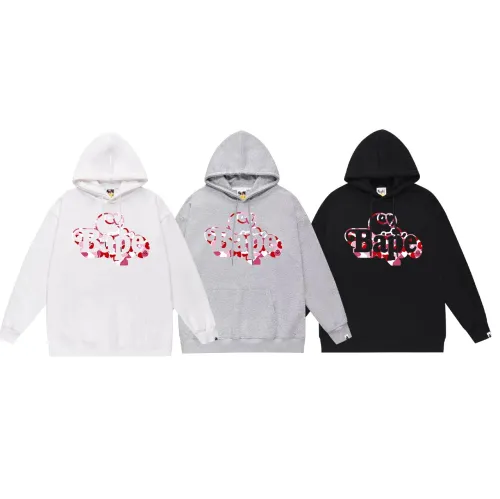 BAPE/A/Bathing Ape Camo Cartoon BABY MILO Printed Hoodie Unisex Casual Sweatshirt