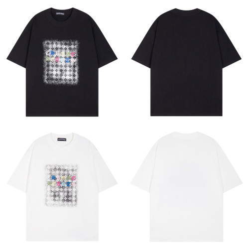 Chrome Hearts Colorful Embroidered Short Sleeve Unisex Casual Loose T-shirt