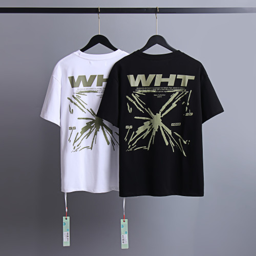 Off White Logo Printed Short Sleeve Unisex Loose Casual T-shirt