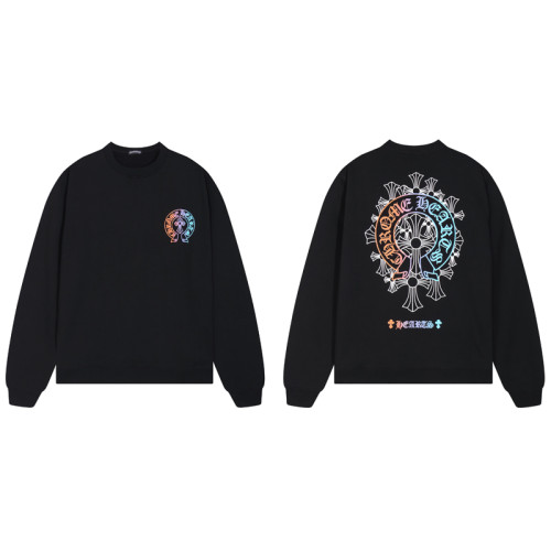 Chrome Hearts Contrast Horseshoe Sanskrit Printed Pullover Unisex Casual Loose Sweatshirt
