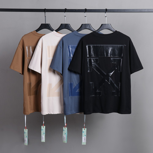 Off White Fashion Simple Cotton T-shirt Unisex Casual Loose Street Short Sleeve