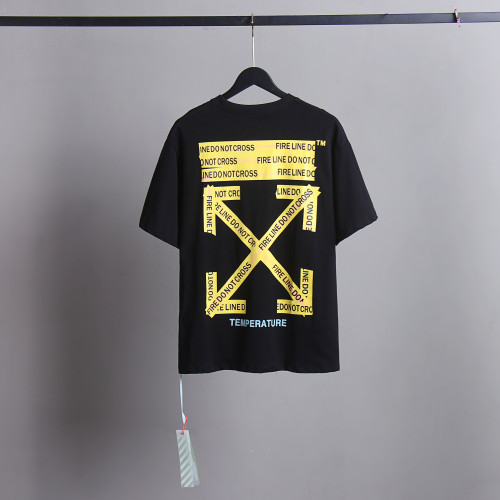 Off White Fashion Classic Letters Logo Short Sleeve Unisex Casual Cotton Tee