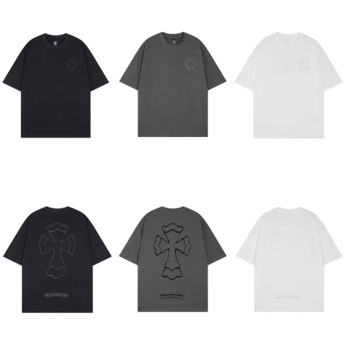 Chrome Hearts Embroidered Logo Patch Cross Short Sleeve Unisex High Street Loose T-shirt