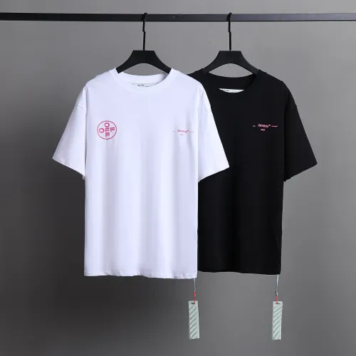 Off White Colorful Logo Tee Unisex Street Casual Cotton Short Sleeve