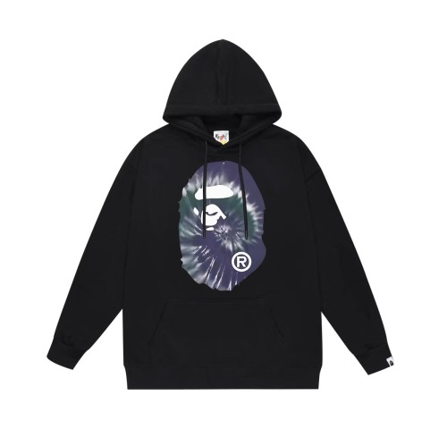 BAPE/A/Bathing Ape Tie Dyed Ape Head Printed Hoodie Unisex Casual Sweatshirt