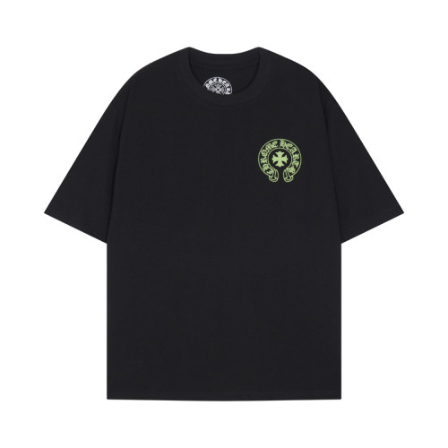 Chrome Hearts Classic Colorful Sanskrit Cross Print Short Sleeve Unisex Casual Loose T-shirt