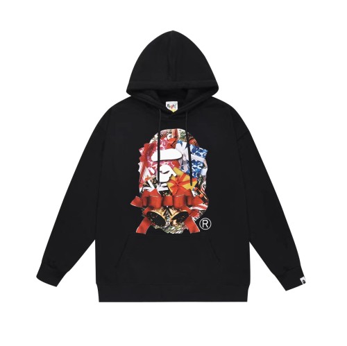 BAPE/A/Bathing Ape Christmas Bell Gift Box Ape Head Printed Hoodie Unisex Casual Sweatshirt