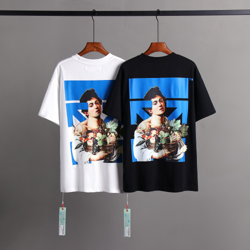 Off White Fashion Casual The Guy With The Fruit Basket Printed Short Sleeve