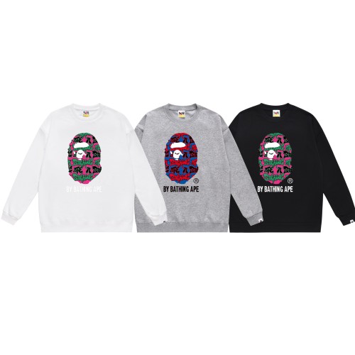 BAPE/A/Bathing Ape Classic Camo Letter Printed Sweatshirt Unisex Casual Round Neck Sweatshirt