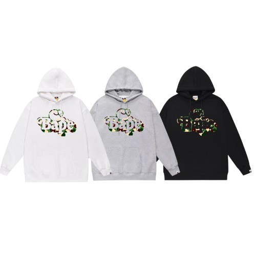 BAPE/A/Bathing Ape Camo Cartoon BABY MILO Printed Hoodie Unisex Casual Sweatshirt