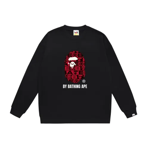 BAPE/A/Bathing Ape Classic Camo Letter Printed Sweatshirt Unisex Casual Round Neck Sweatshirt
