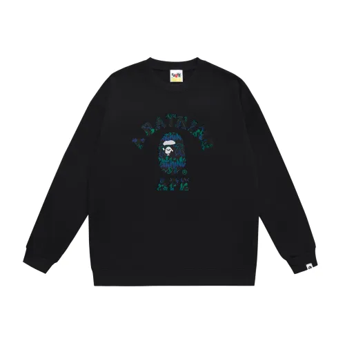 BAPE/A/Bathing Ape Letter Printed Sweatshirt Unisex Casual Round Neck Sweatshirt