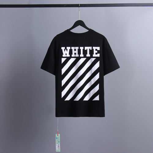 Off White Classic Zebra Stripes Short Sleeve Unisex Casual Street T-shirt