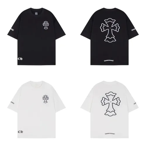 Chrome Hearts Metal Cross Embroidered Short Sleeve Unisex Casual Loose T-shirt
