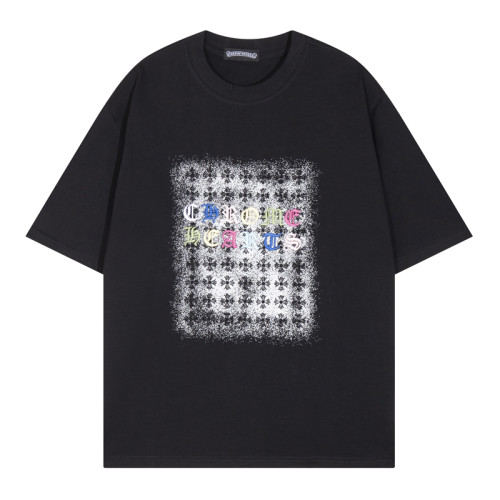 Chrome Hearts Colorful Embroidered Short Sleeve Unisex Casual Loose T-shirt