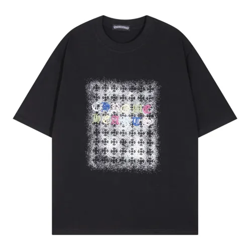 Chrome Hearts Colorful Embroidered Short Sleeve Unisex Casual Loose T-shirt
