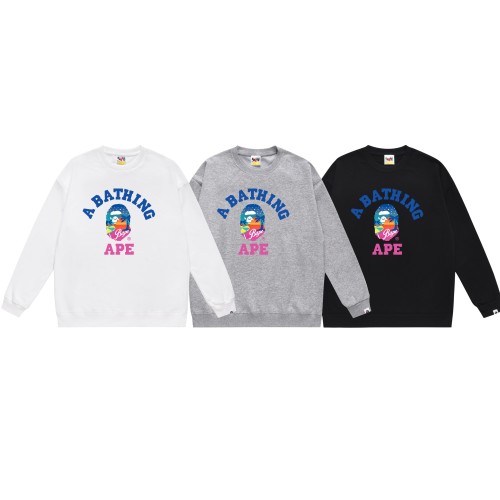 BAPE/A/Bathing Ape Letter Printed Sweatshirt Unisex Casual Round Neck Sweatshirt