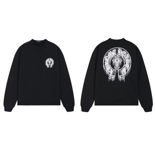 Chrome Hearts Horseshoe Sanskrit Printed Pullover Unisex Casual Loose Sweatshirt