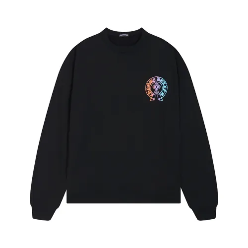 Chrome Hearts Contrast Horseshoe Sanskrit Printed Pullover Unisex Casual Loose Sweatshirt