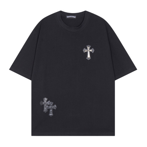 Chrome Hearts Cross Logo Short sleeved Unisex High Street Casual T-shirt