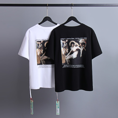 Off White Classic Fashion Printed Tee Unisex Casual Street Short Sleeve