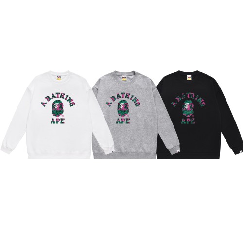 BAPE/A/Bathing Ape Letter Printed Sweatshirt Unisex Casual Round Neck Sweatshirt