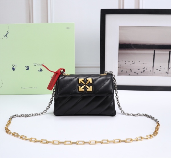 Off White Fashion Metal Arrow Handbag Women's Shoulder Bag Size:18*12*9CM