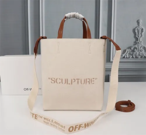 Off White Vintage Bucket Bag Classic Fashion Apricot Handbag Bag Size27*30*11.5CM