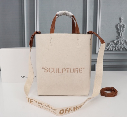 Off White Vintage Bucket Bag Classic Fashion Apricot Handbag Bag Size27*30*11.5CM