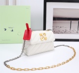 Off White Fashion Metal Arrow Handbag Women's Shoulder Bag Size:18*12*9CM