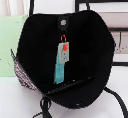 Off White Fashion Handbag Large Capacity Leather Shopping Bag