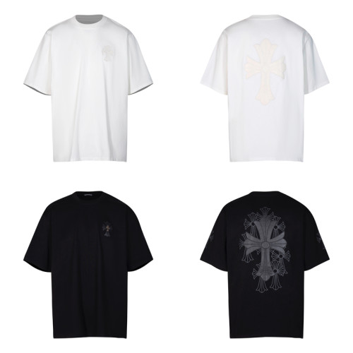 Chrome Hearts Classic Embroidered Cross Short Sleeve Unisex Casual Versatile T-shirt