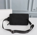 Off White New Double Pocket Waist Bag Fashion Black Crossbody Bag Size:30*16*5CM