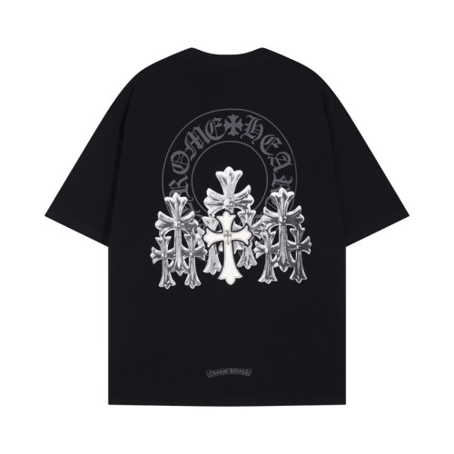 Chrome Hearts Classic Horseshoe Cross Print Short Sleeve Unisex Casual Versatile T-shirt