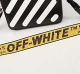 Off White Classic Stripe Clip Bag Fashion Shoulder Bag Size:18*16*9CM
