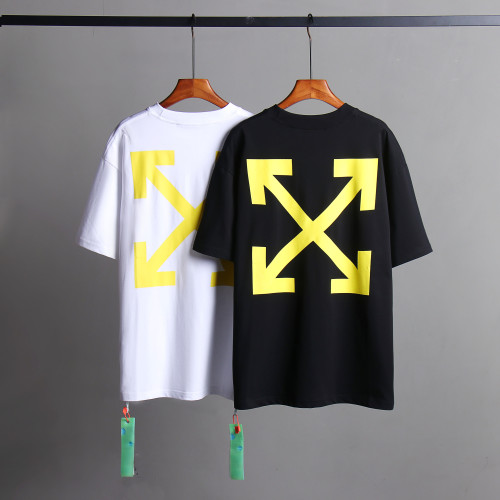 Off White Simple T-shirt Unisex Casual Street Short Sleeve