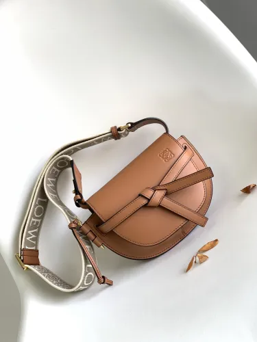 Loewe MiNi Gate Embroidered Woven Wide Shoulder Strap Saddle Bag Adjustable Shoulder Bag Size:15*12.5*9CM