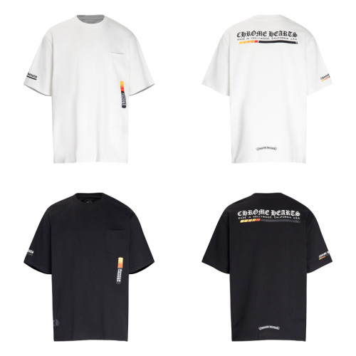 Chrome Hearts Fashion Letter Gradient Color Charging Capacity Short Sleeve Couple Versatile Casual T-shirt