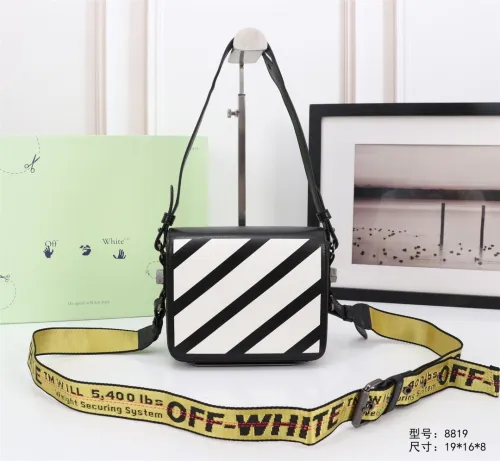 Off White Black Leather White Stripe Handbag Fashion Classic Shoulder Bag Size:18*16*9CM
