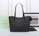 Off White Fashion Handbag Large Capacity Leather Shopping Bag
